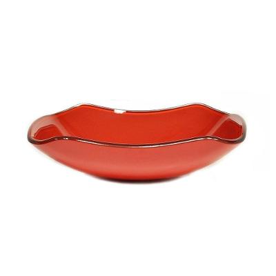 Cuba De Vidro Retangular Abaulada 45cm Vermelho Ferrari