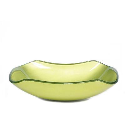 Cuba De Vidro Retangular Abaulada 45cm Verde Oliva