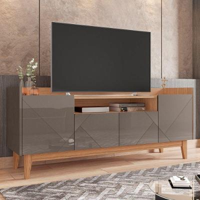 Rack Para Tv Jayce Detalhe Frisado Cinza Noce