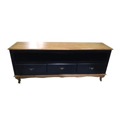 Rack com 3 Gavetas 1,55m Preto de Madeira Neppel