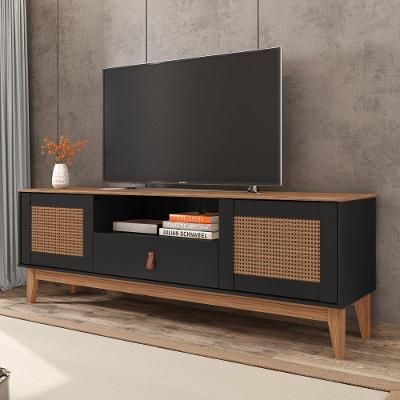 Rack Para Tv Isabela 1.6 Pintura Palha Preto Noce