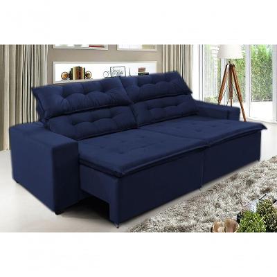 Sofá Concepit 200cm Retrátil Com Molas Azul