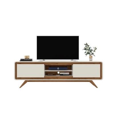 Rack Decorativo 2 Portas Pés De Madeira Nature/offwhite
