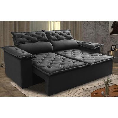 Sofá Top Compact 180cm Retrátil E Reclinável Preto