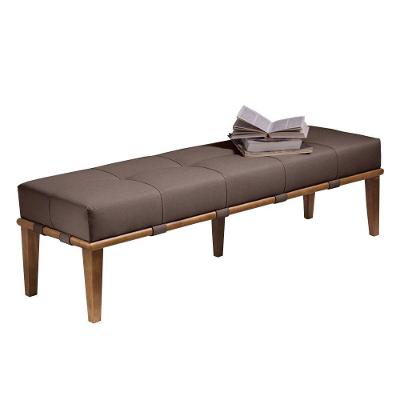 Recamier 160cm Martínez Linho Pés Madeira Marrom/natural