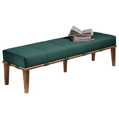 Recamier 160cm Martínez Veludo Pés Madeira Verde/mel