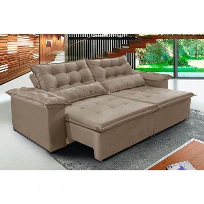 Sofá Veneza 200cm Retrátil Com Molas Castor - Ws