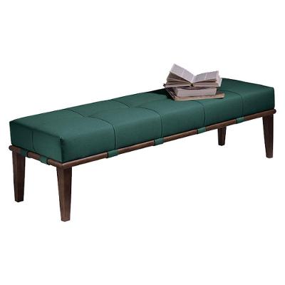 Recamier 140cm Martínez Veludo Pés Madeira Verde/imbúia