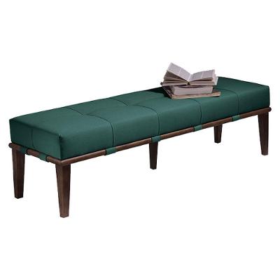 Recamier 160cm Martínez Veludo Pés Madeira Verde/imbúia