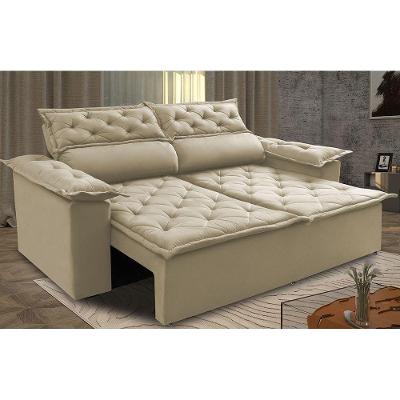 Sofá Top Compact 180cm Retrátil E Reclinável Bege