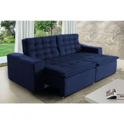 Sofá Londres 210cm Retrátil Reclinável Azul ? Ws
