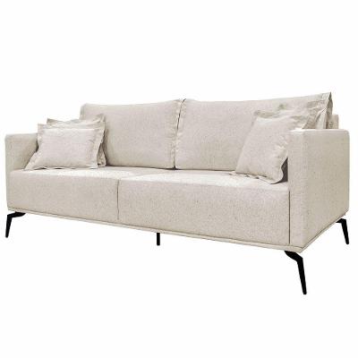 Sofá Decorativo 2 Lugares 180cm Pés Em Aço Stagno Pérola