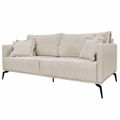 Sofá 2 Lugares 160cm Pés Em Aço Stagno Off White Rústico