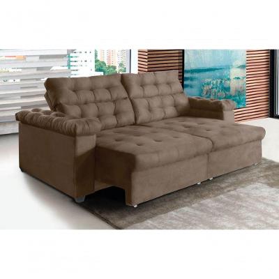 Sofá New Austrália 300cm Retratil Reclinavel Suede Castor
