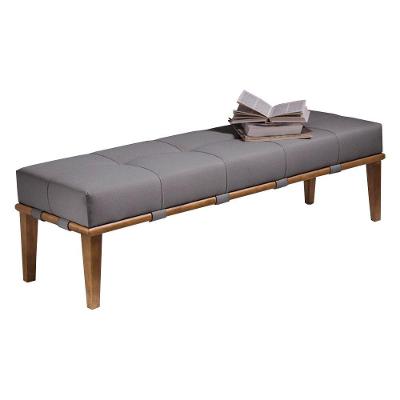 Recamier 140cm Martínez Linho Pés Madeira Cinza/natural