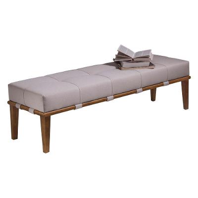 Recamier 140cm Martínez Linho Pés Madeira Bege/natural