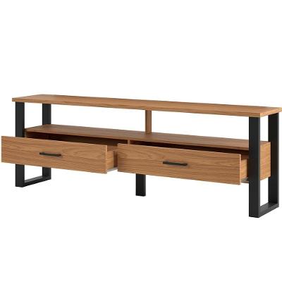 Rack 2 Gavetas Olivy D3 180 Cm Freijó Preto Fosco