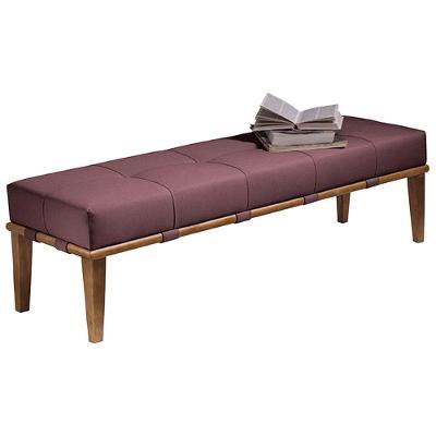 Recamier 140cm Martínez Veludo Pés Madeira Rosa/mel