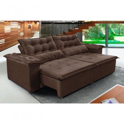 Sofá Top Veneza 300cm Retrátil E Reclinável Café - Ws