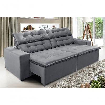 Sofá Concepit 200cm Retrátil Com Molas Cinza