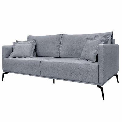Sofá Decorativo 2 Lugares 180cm Pés Em Aço Stagno Cinza