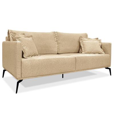 Sofá Living 2 Lugares 1,80M Dourado Pés Metálicos