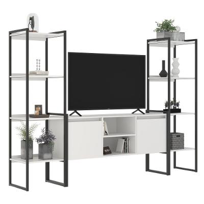 Rack 2 Portas Com Estante Clean Branco