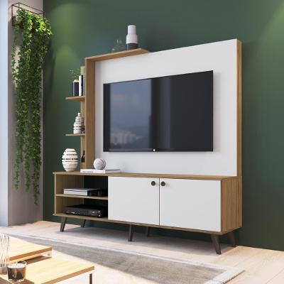 Estante Home Tv Até 55 Polegadas Retrô Naturalle Branco Off
