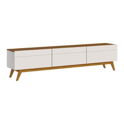 Rack Bancada 3 Gavetas 218cm Amy Off White/freijó