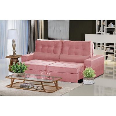Sofá 3 Lugares 2.30 Mt Retrátil Reclinável Rose