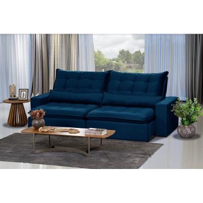 Sofá 4 Lugares 2.30 Mt Retrátil E Reclinável Sofatec Azul