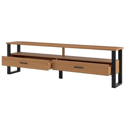 Rack 2 Gavetas 1 Prateleira Olivy D3 220 Cm Freijó Preto