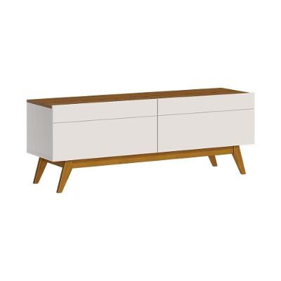 Rack Bancada 2 Gavetas 146cm Amy Off White/freijó