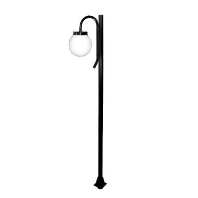 Poste Luminária Globo G Braço Baixo Preto 200cm