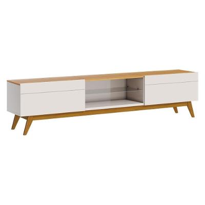 Rack Bancada 2 Gavetas 218cm Amy Off White/nature