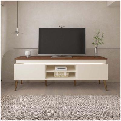 Rack Pinho/Off White Tv De Até 75" Fio Led Madeira