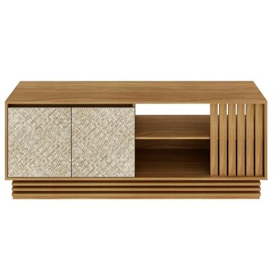 Rack 2 Portas Para Tv 64 Polegadas R1480 Natural Palha Tecno Mobili Natural Palha