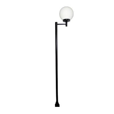 Poste E Luminária Globo P Braço Reto Jardim Preto 200Cm