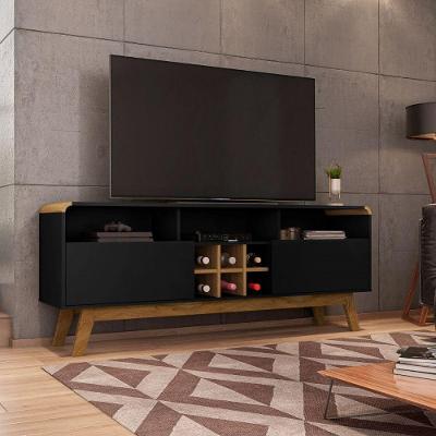 Rack Para Tv Até 65\" Larimar Bechara Preto Fosco C/Cinamomo