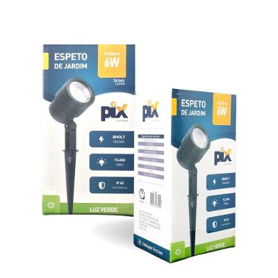 Espeto Para Jardim Led Pix 6w Bivolt Preto Verde