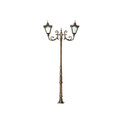 Poste Colonial Bari Para Jardim Alumínio 02 Luminária 2,53M
