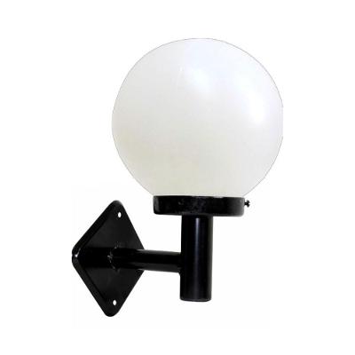 Luminária Globo Braço Reto De Parede Alumínio Preto 20x15cm