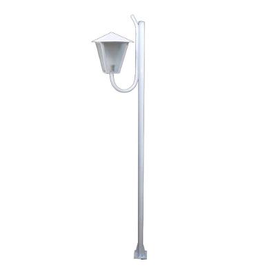 Poste Braço E Luminária Romana Branco 200cm