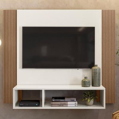 Painel Para Tv 40" 13949 Off White Cristal Ripado Madeira Dm