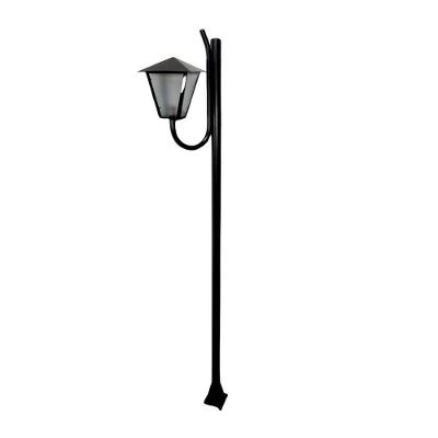 Poste Braço E Luminária Preto 200cm