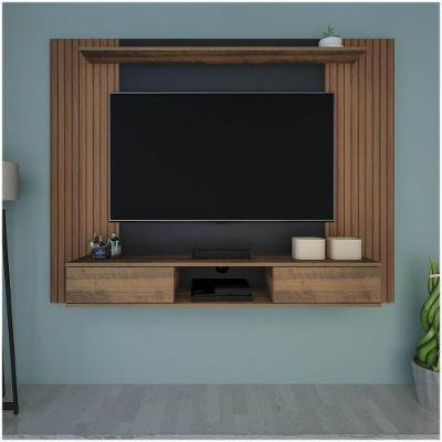 Painel Nevada Pinho C/ Preto Tvs De Até 75" 2 Portas