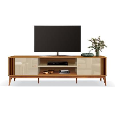 Rack Bancada Para Sala Tv Até 75" Legacy Cedro / Off White