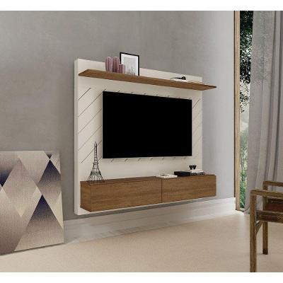 Painel Para Tv 60" Com Prateleira Meline Off White Luapa