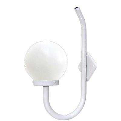 Luminária Globo Braço Curvo Parede Alumínio Branco 56X20Cm