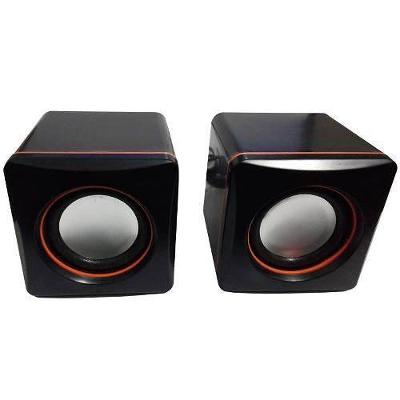 2 Caixinhas de Som Pc Notebook Mini Compacta Cor Preto Usb